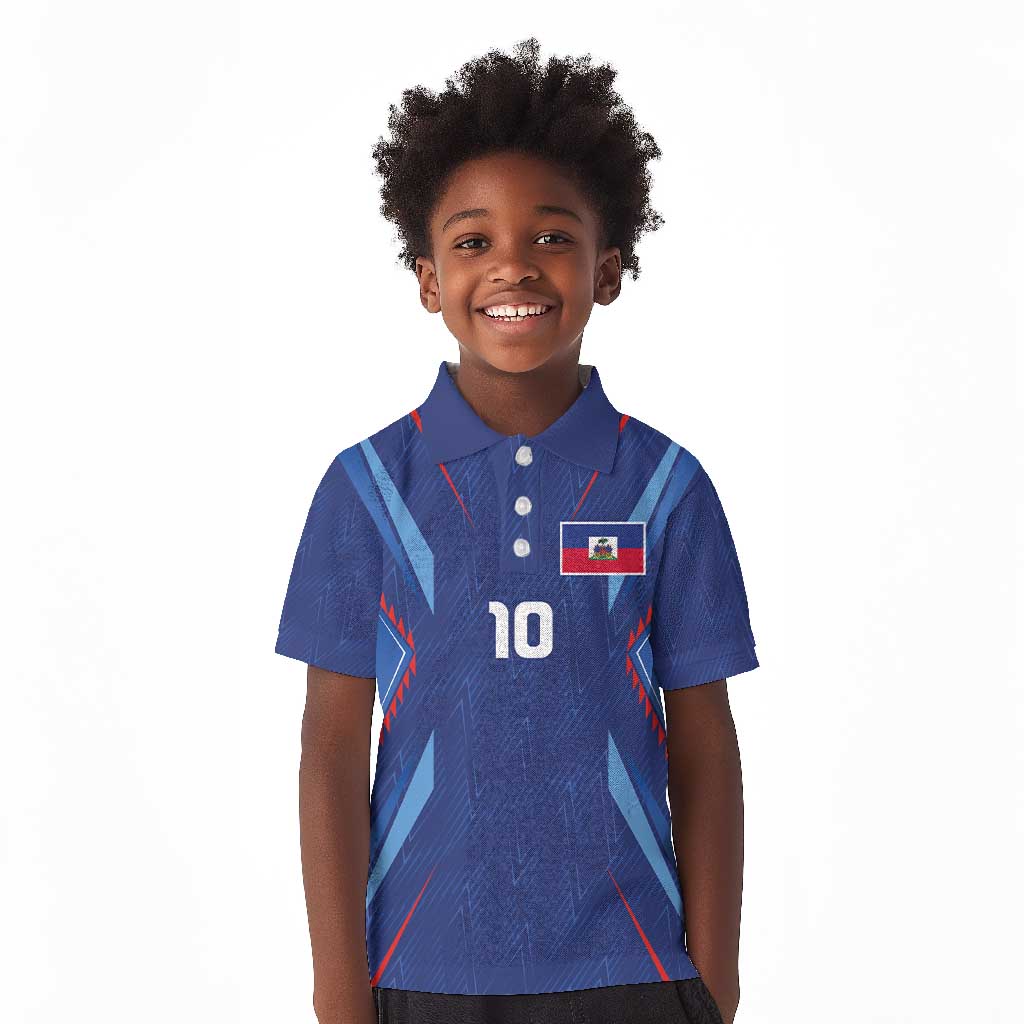 Custom Afro Haiti Football Kid Polo Shirt Sporty Style - African Pride