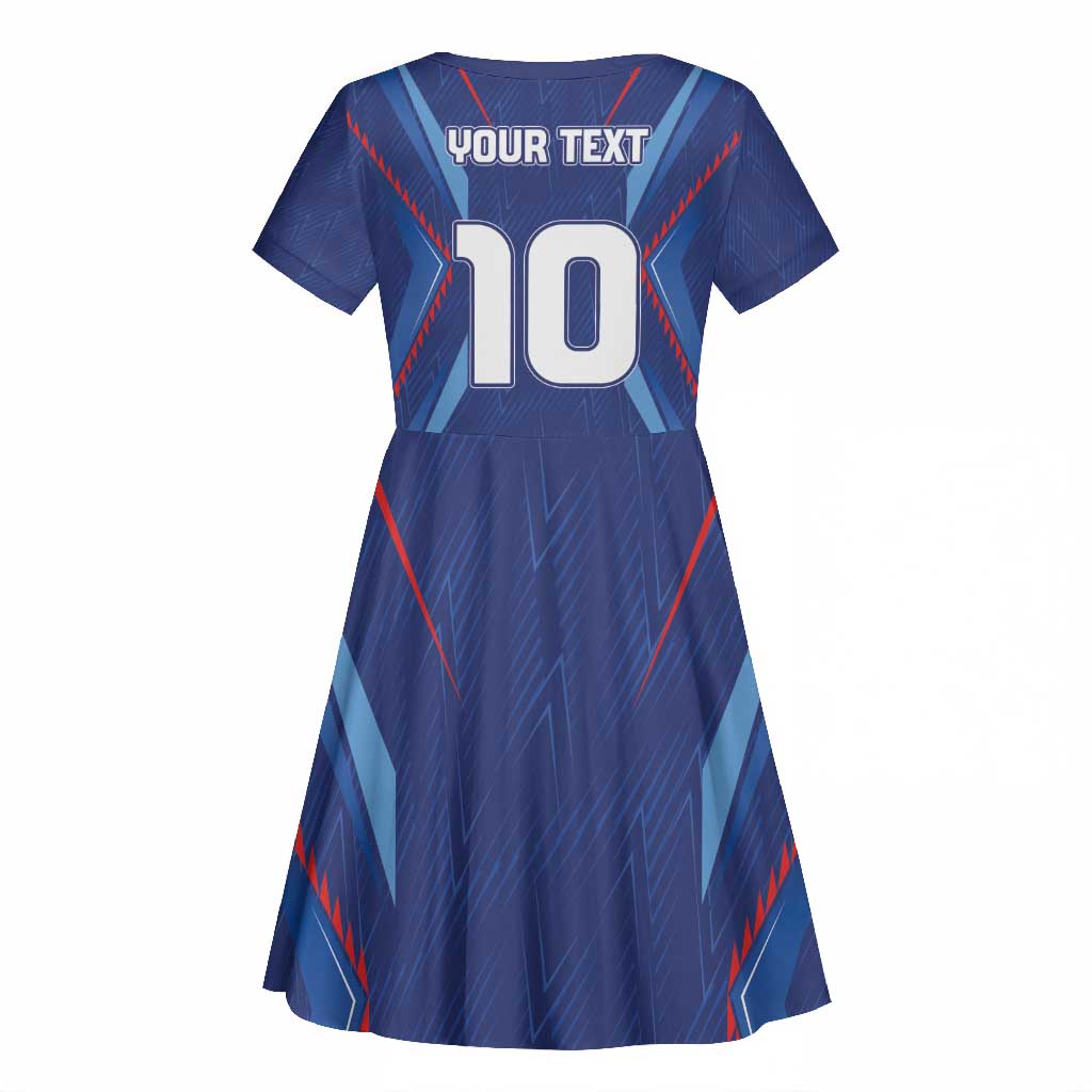 Custom Afro Haiti Football Kid Short Sleeve Dress Sporty Style - African Pride