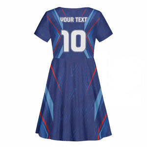 Custom Afro Haiti Football Kid Short Sleeve Dress Sporty Style - African Pride