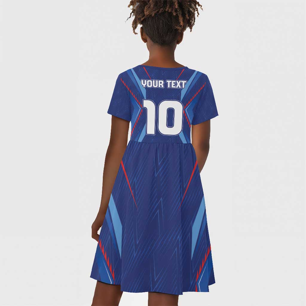 Custom Afro Haiti Football Kid Short Sleeve Dress Sporty Style - African Pride