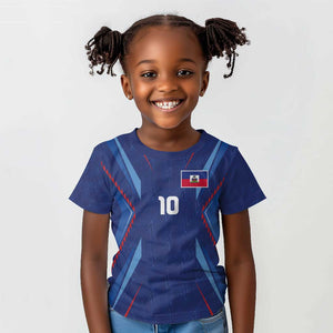 Custom Afro Haiti Football Kid T shirt Sporty Style - African Pride