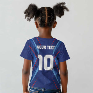 Custom Afro Haiti Football Kid T shirt Sporty Style - African Pride