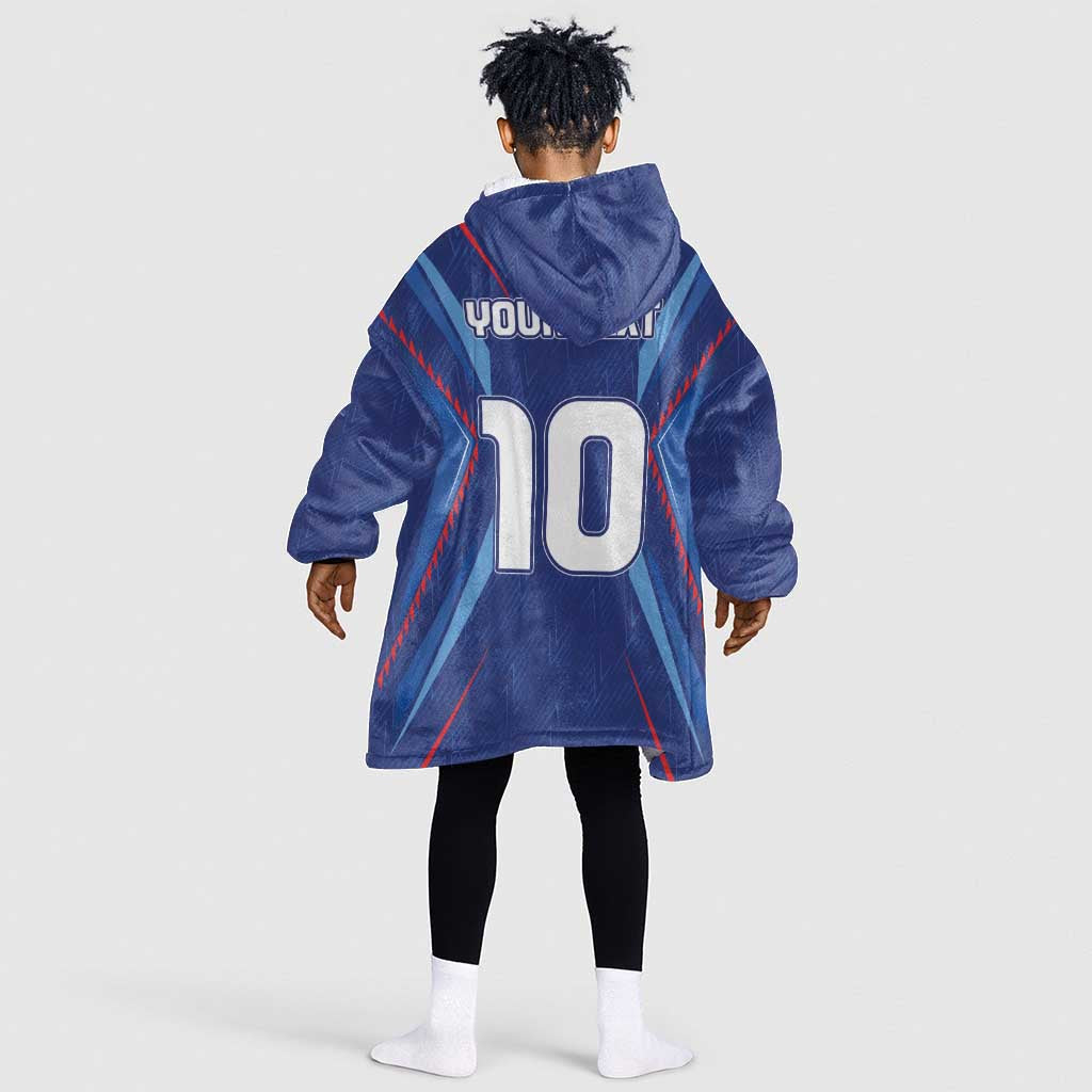 Custom Afro Haiti Football Kid Wearable Blanket Hoodie Sporty Style - African Pride
