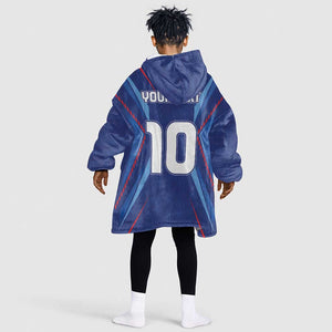 Custom Afro Haiti Football Kid Wearable Blanket Hoodie Sporty Style - African Pride