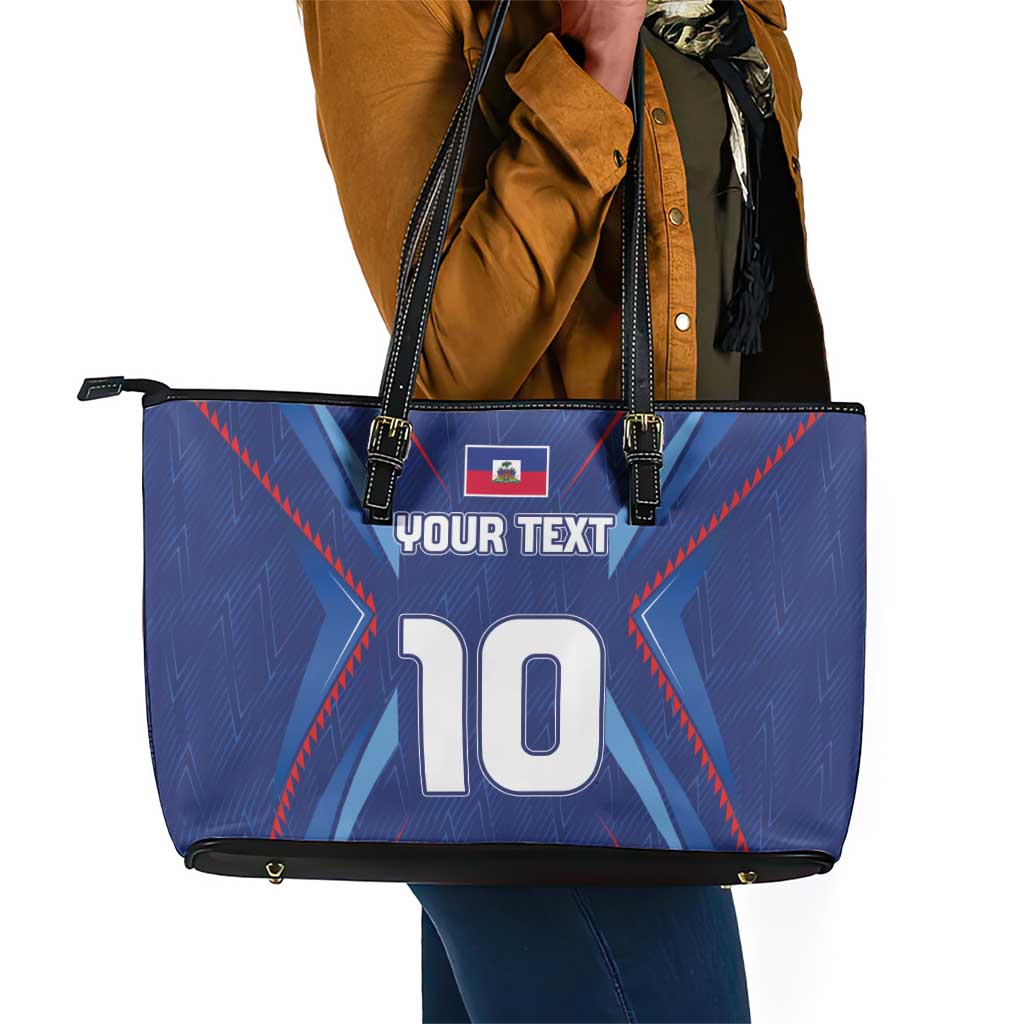 Custom Afro Haiti Football Leather Tote Bag Sporty Style - African Pride