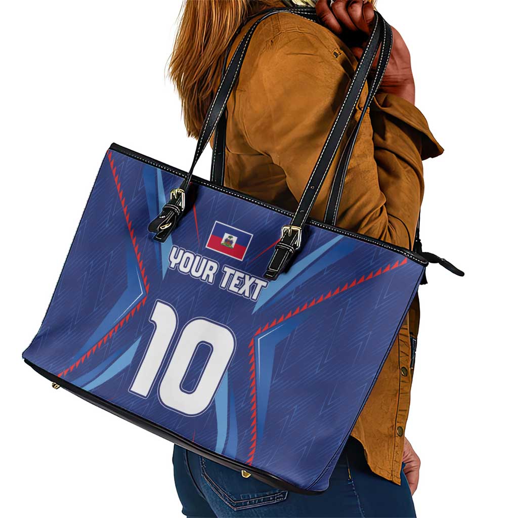 Custom Afro Haiti Football Leather Tote Bag Sporty Style - African Pride
