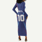 Custom Afro Haiti Football Long Sleeve Bodycon Dress Sporty Style - African Pride
