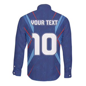 Custom Afro Haiti Football Long Sleeve Button Shirt Sporty Style - African Pride