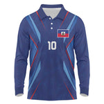 Custom Afro Haiti Football Long Sleeve Polo Shirt Sporty Style - African Pride