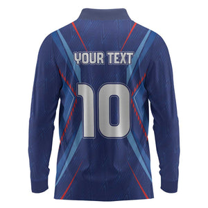 Custom Afro Haiti Football Long Sleeve Polo Shirt Sporty Style - African Pride