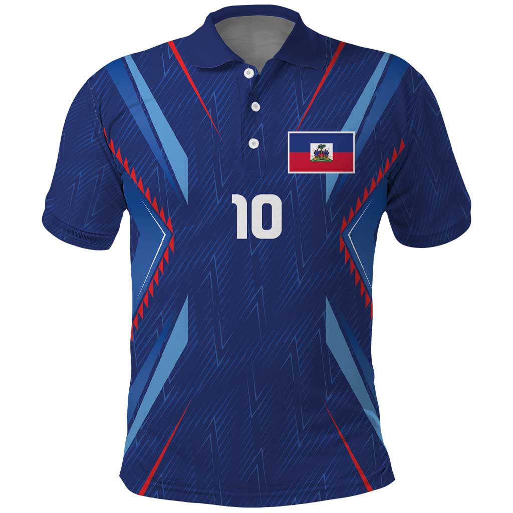 Custom Afro Haiti Football Polo Shirt Sporty Style - African Pride