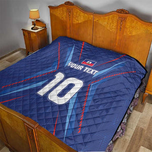 Custom Afro Haiti Football Quilt Sporty Style - African Pride