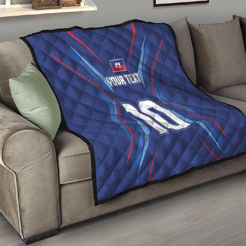 Custom Afro Haiti Football Quilt Sporty Style - African Pride