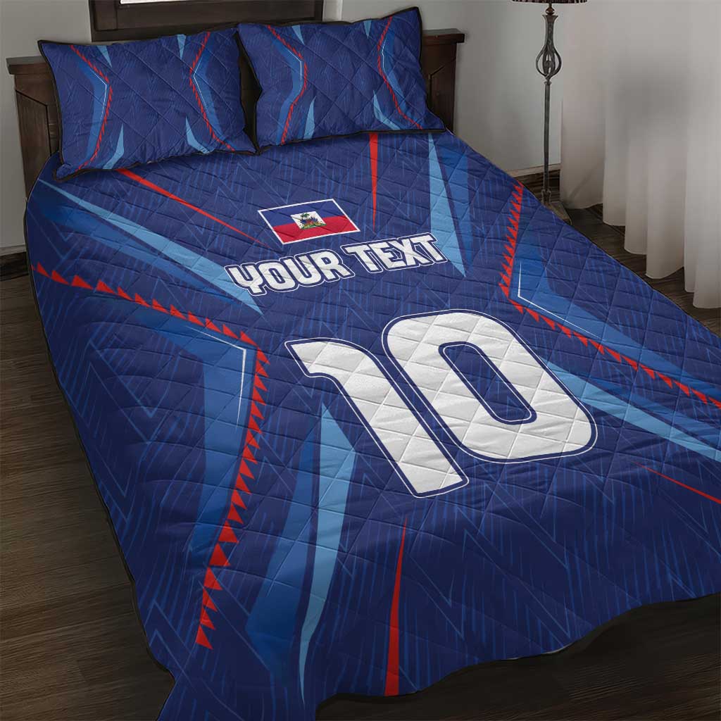 Custom Afro Haiti Football Quilt Bed Set Sporty Style - African Pride