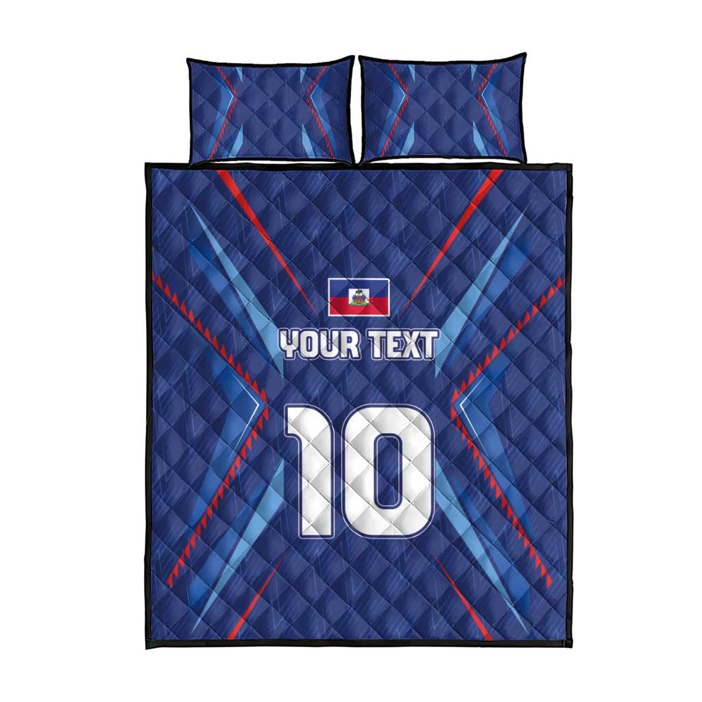 Custom Afro Haiti Football Quilt Bed Set Sporty Style - African Pride