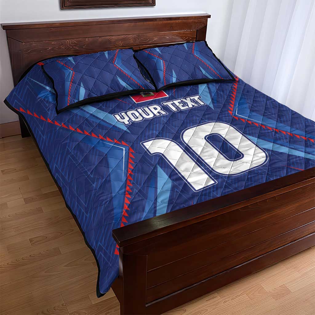 Custom Afro Haiti Football Quilt Bed Set Sporty Style - African Pride
