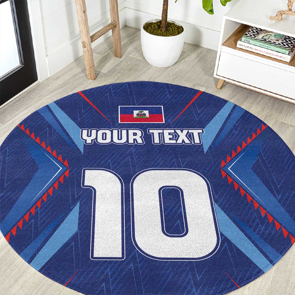 Custom Afro Haiti Football Round Carpet Sporty Style - African Pride