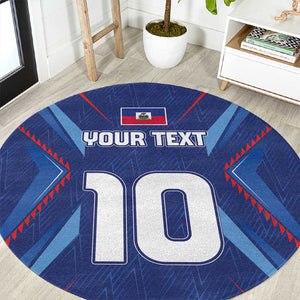 Custom Afro Haiti Football Round Carpet Sporty Style - African Pride