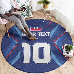 Custom Afro Haiti Football Round Carpet Sporty Style - African Pride