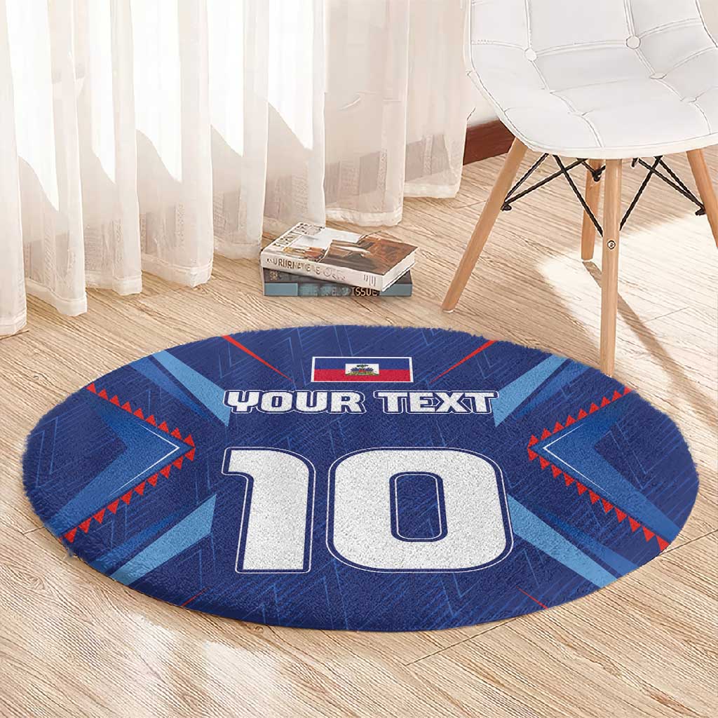 Custom Afro Haiti Football Round Carpet Sporty Style - African Pride