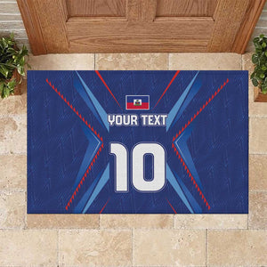 Custom Afro Haiti Football Rubber Doormat Sporty Style - African Pride