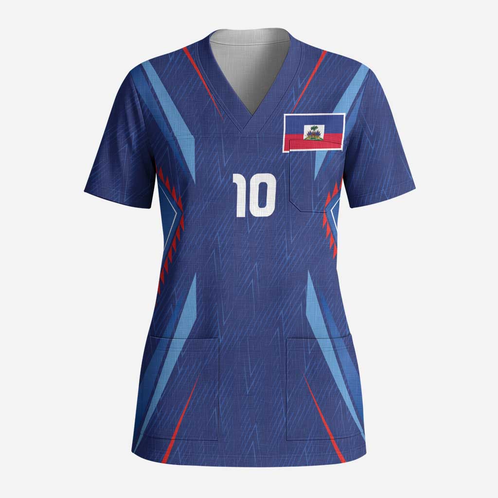 Custom Afro Haiti Football Scrub Top Sporty Style - African Pride