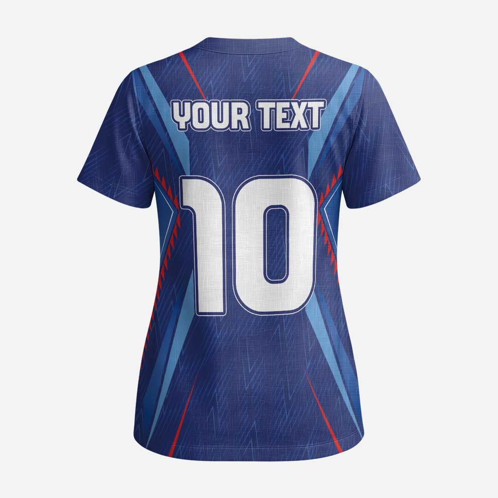 Custom Afro Haiti Football Scrub Top Sporty Style - African Pride