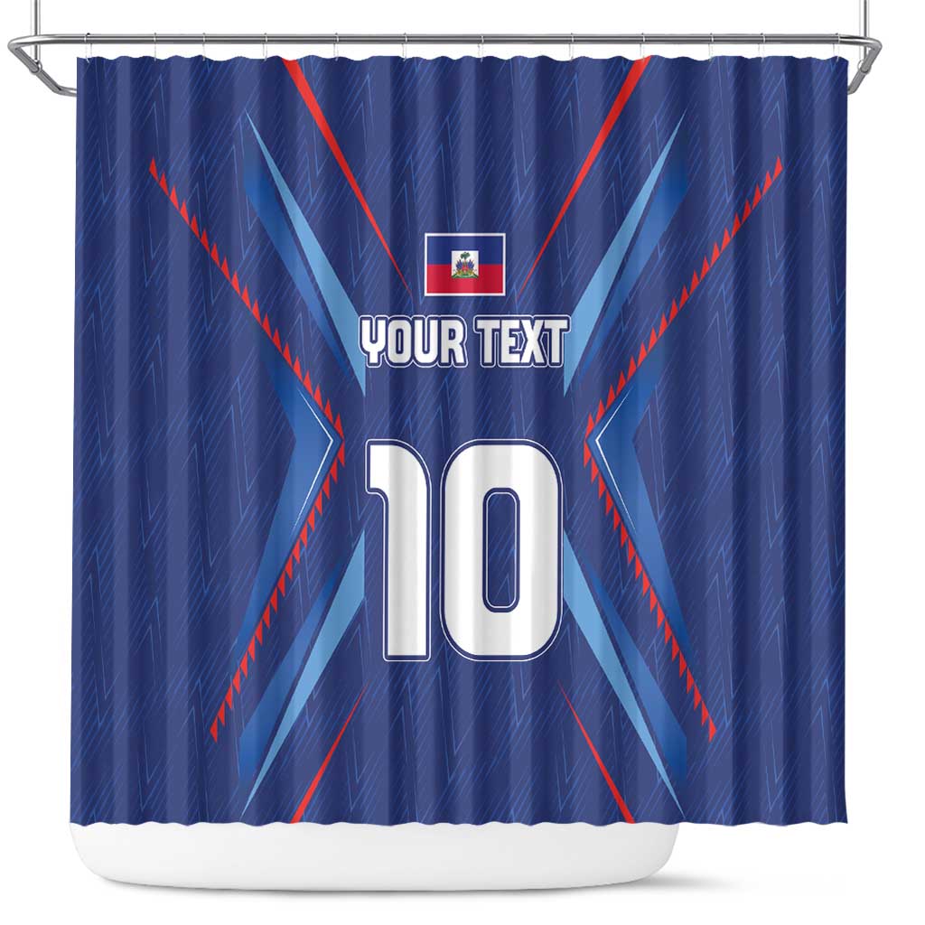 Custom Afro Haiti Football Shower Curtain Sporty Style - African Pride