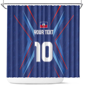 Custom Afro Haiti Football Shower Curtain Sporty Style - African Pride