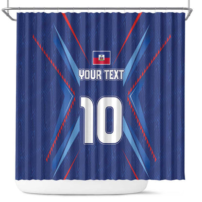 Custom Afro Haiti Football Shower Curtain Sporty Style - African Pride