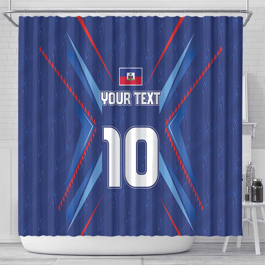 Custom Afro Haiti Football Shower Curtain Sporty Style - African Pride