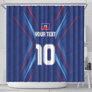 Custom Afro Haiti Football Shower Curtain Sporty Style - African Pride