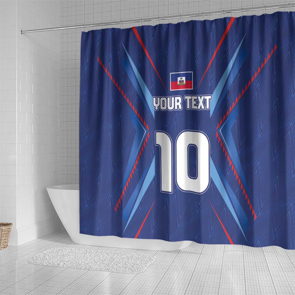 Custom Afro Haiti Football Shower Curtain Sporty Style - African Pride