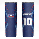 Custom Afro Haiti Football Skinny Tumbler Sporty Style - African Pride