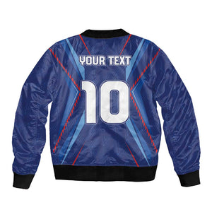 Custom Afro Haiti Football Sleeve Zip Bomber Jacket Sporty Style - African Pride