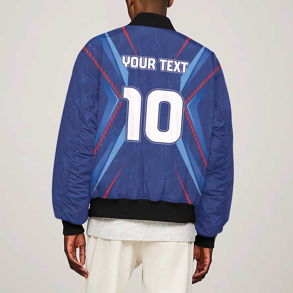 Custom Afro Haiti Football Sleeve Zip Bomber Jacket Sporty Style - African Pride