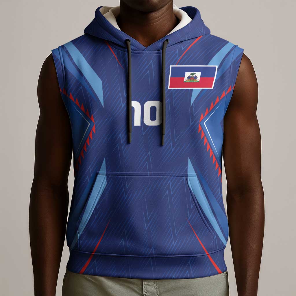 Custom Afro Haiti Football Sleeveless Hoodie Sporty Style - African Pride