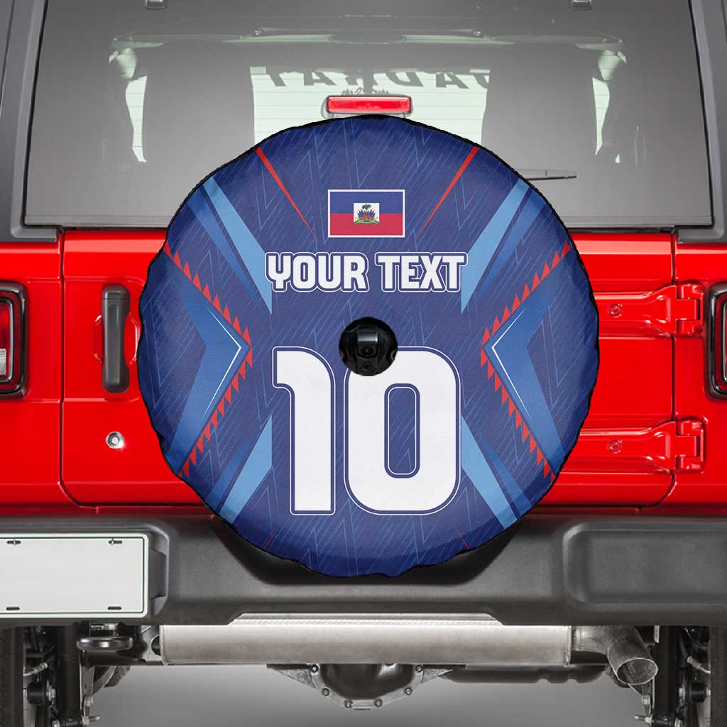 Custom Afro Haiti Football Spare Tire Cover Sporty Style - African Pride