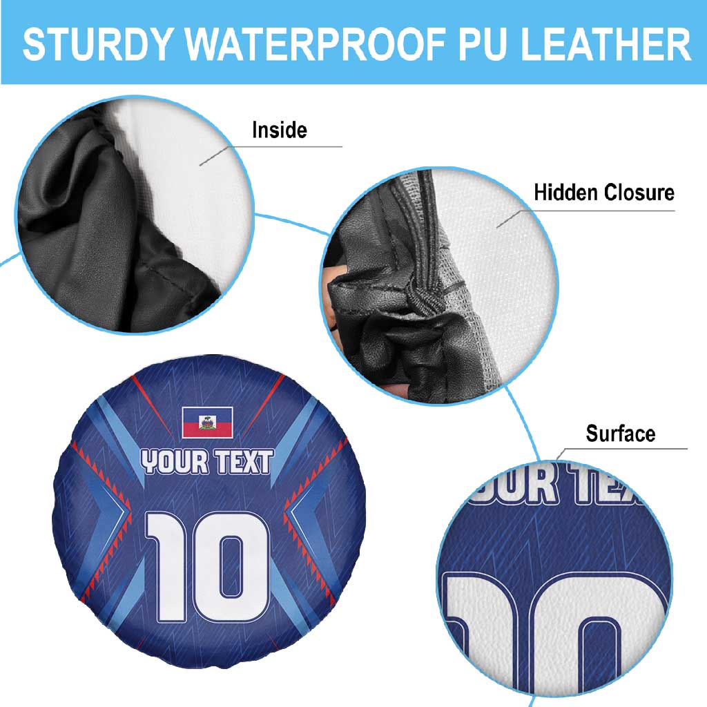 Custom Afro Haiti Football Spare Tire Cover Sporty Style - African Pride