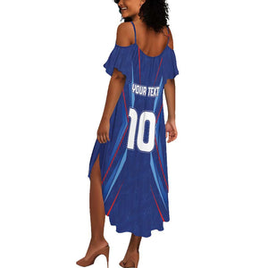 Custom Afro Haiti Football Summer Maxi Dress Sporty Style - African Pride