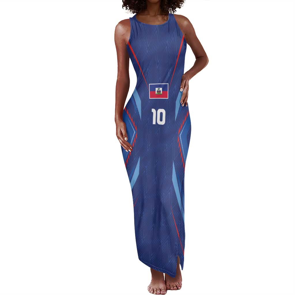 Custom Afro Haiti Football Tank Maxi Dress Sporty Style - African Pride