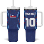Custom Afro Haiti Football Tumbler With Handle Sporty Style - African Pride