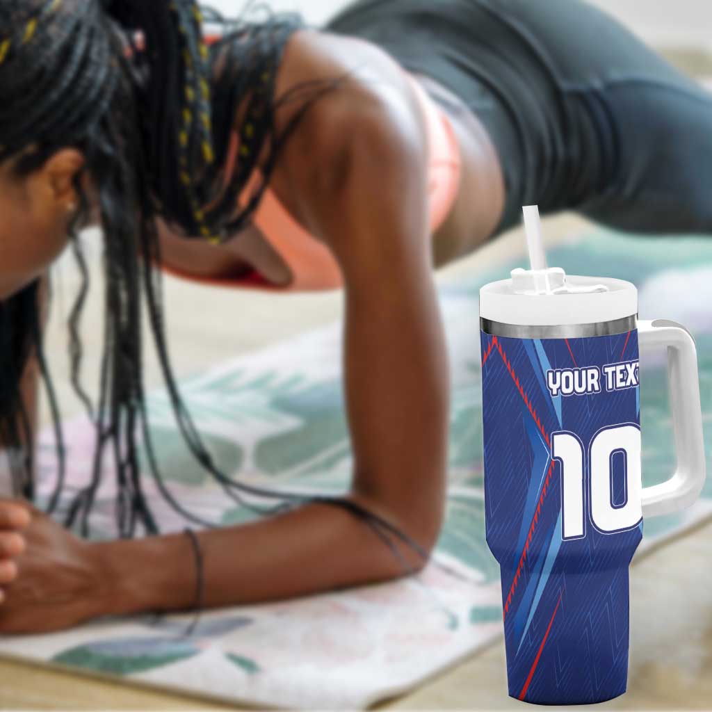 Custom Afro Haiti Football Tumbler With Handle Sporty Style - African Pride