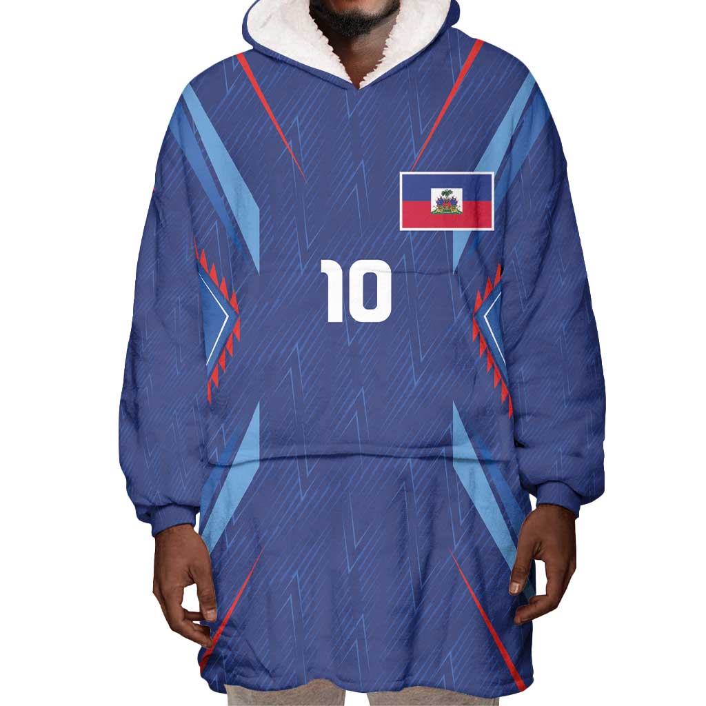 Custom Afro Haiti Football Wearable Blanket Hoodie Sporty Style - African Pride
