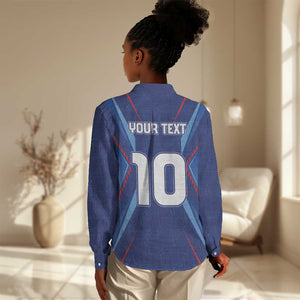 Custom Afro Haiti Football Women Casual Shirt Sporty Style - African Pride