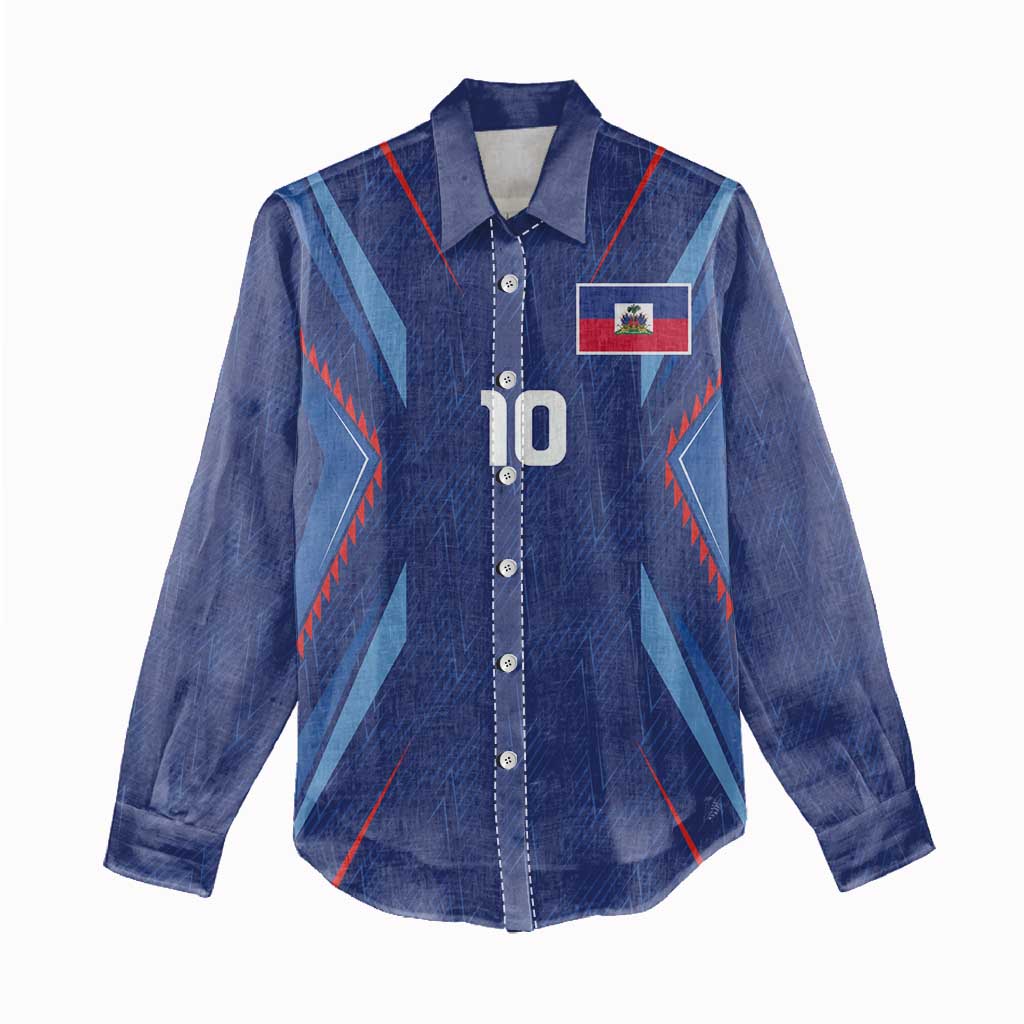 Custom Afro Haiti Football Women Casual Shirt Sporty Style - African Pride