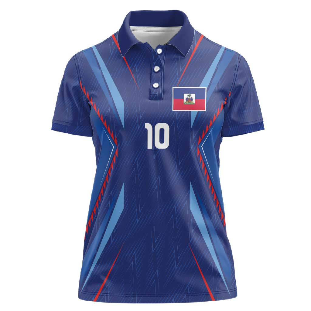 Custom Afro Haiti Football Women Polo Shirt Sporty Style - African Pride