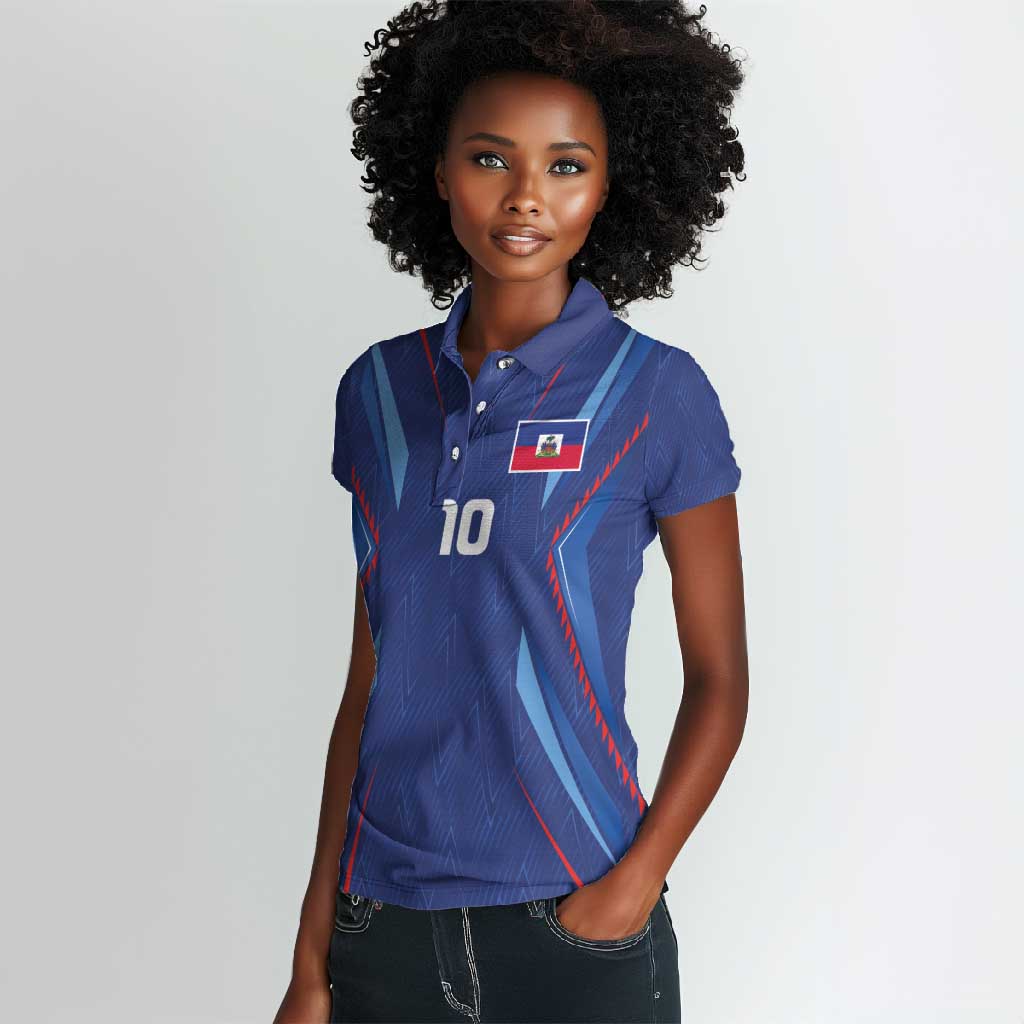 Custom Afro Haiti Football Women Polo Shirt Sporty Style - African Pride