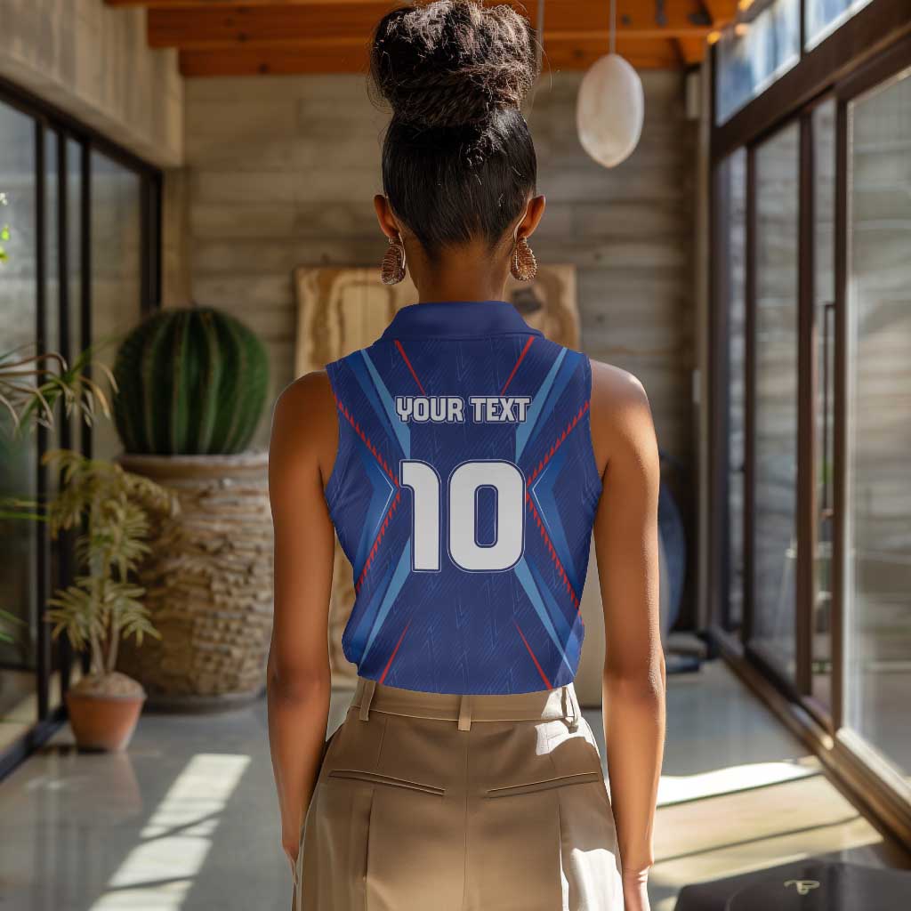 Custom Afro Haiti Football Women Sleeveless Polo Shirt Sporty Style - African Pride