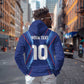 Custom Afro Haiti Football Zip Hoodie Sporty Style - African Pride